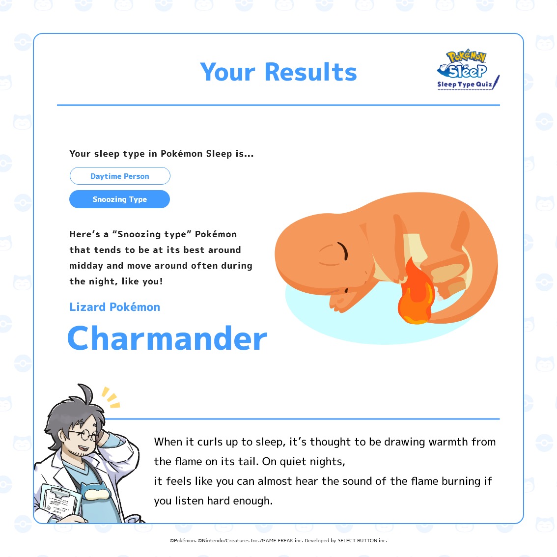 Charmander｜Sleep Type Quiz – Pokémon Sleep Official Webpage