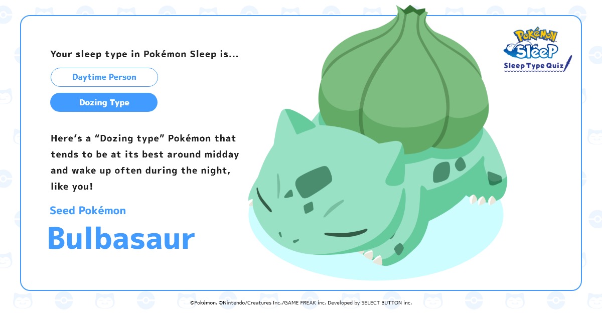 Sleep Type Quiz – Pokémon Sleep Official Webpage